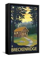 Breckenridge, Colorado - Cabin in Woods, c.2008-Lantern Press-Framed Stretched Canvas
