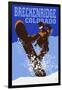 Breckenridge, Colorado - Colorblocked Snowboarder-Lantern Press-Framed Art Print