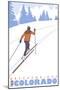 Breckenridge, Colorado - Cross Country Skier-Lantern Press-Mounted Art Print