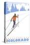 Breckenridge, Colorado - Cross Country Skier-Lantern Press-Stretched Canvas