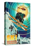 Breckenridge, Colorado - Heli-Skiing-Lantern Press-Stretched Canvas