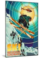 Breckenridge, Colorado - Heli-Skiing-Lantern Press-Mounted Art Print