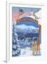 Breckenridge, Colorado Montage-Lantern Press-Framed Art Print