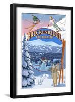 Breckenridge, Colorado Montage-Lantern Press-Framed Art Print