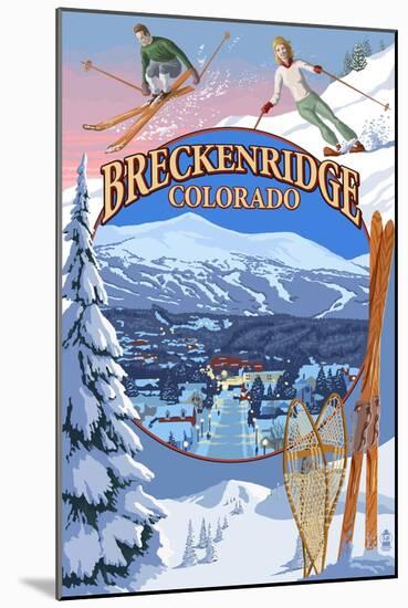 Breckenridge, Colorado Montage-Lantern Press-Mounted Art Print