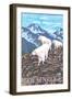 Breckenridge, Colorado, Mountain Goat Family-Lantern Press-Framed Art Print