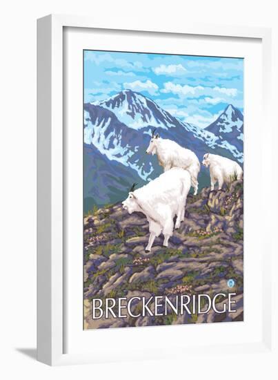 Breckenridge, Colorado, Mountain Goat Family-Lantern Press-Framed Art Print