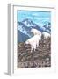 Breckenridge, Colorado, Mountain Goat Family-Lantern Press-Framed Art Print