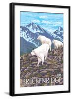 Breckenridge, Colorado, Mountain Goat Family-Lantern Press-Framed Art Print