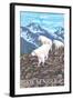 Breckenridge, Colorado, Mountain Goat Family-Lantern Press-Framed Art Print