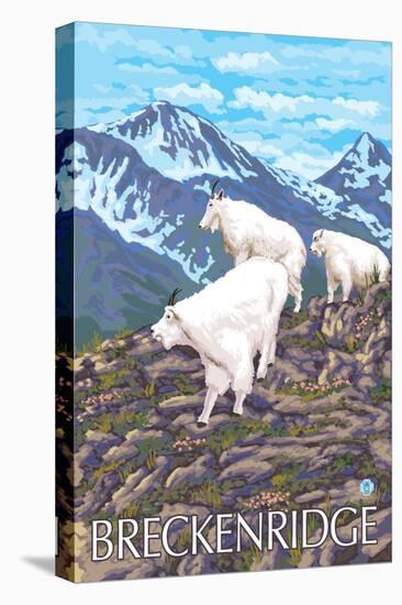 Breckenridge, Colorado, Mountain Goat Family-Lantern Press-Stretched Canvas