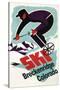 Breckenridge, Colorado - Retro Skier-Lantern Press-Stretched Canvas