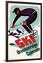 Breckenridge, Colorado - Retro Skier-Lantern Press-Framed Art Print