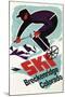 Breckenridge, Colorado - Retro Skier-Lantern Press-Mounted Art Print