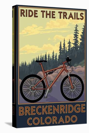 Breckenridge, Colorado - Ride the Trails-Lantern Press-Stretched Canvas