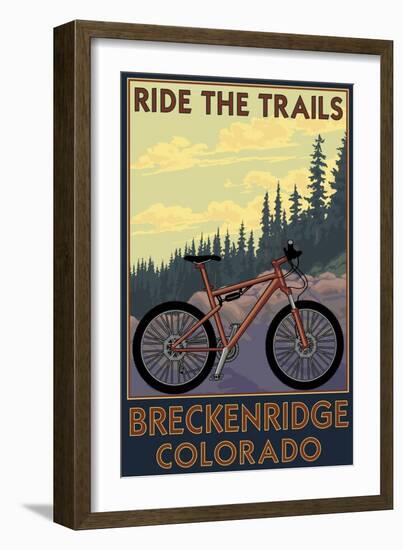 Breckenridge, Colorado - Ride the Trails-Lantern Press-Framed Art Print