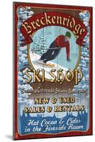 Breckenridge, Colorado - Ski Shop Vintage Sign-Lantern Press-Mounted Art Print