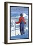 Breckenridge, Colorado, Skier Admiring View-Lantern Press-Framed Art Print