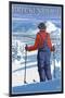 Breckenridge, Colorado, Skier Admiring View-Lantern Press-Mounted Art Print