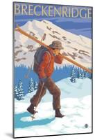 Breckenridge, Colorado, Skier Carrying Skis-null-Mounted Poster