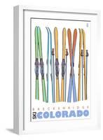 Breckenridge, Colorado, Skis in the Snow-Lantern Press-Framed Art Print