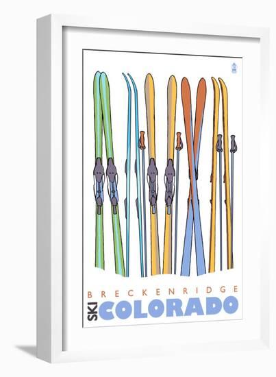 Breckenridge, Colorado, Skis in the Snow-Lantern Press-Framed Art Print