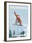 Breckenridge, Colorado - Snowboarder Jumping-Lantern Press-Framed Art Print