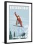 Breckenridge, Colorado - Snowboarder Jumping-Lantern Press-Framed Art Print