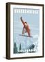 Breckenridge, Colorado - Snowboarder Jumping-Lantern Press-Framed Art Print