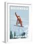 Breckenridge, Colorado - Snowboarder Jumping-Lantern Press-Framed Art Print