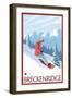 Breckenridge, Colorado, Snowboarder Scene-Lantern Press-Framed Art Print