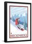 Breckenridge, Colorado, Snowboarder Scene-Lantern Press-Framed Art Print