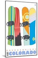 Breckenridge, Colorado, Snowboards in the Snow-Lantern Press-Mounted Art Print