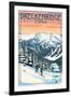 Breckenridge, Colorado - Winter Skiers - Lantern Press Artwork-Lantern Press-Framed Art Print