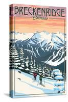 Breckenridge, Colorado - Winter Skiers - Lantern Press Artwork-Lantern Press-Stretched Canvas