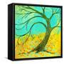 Breezy Tree-Herb Dickinson-Framed Stretched Canvas