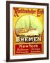 Bremen', Poster Advertising the North German Lloyd Line, 1903-null-Framed Giclee Print