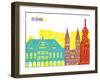 Bremen Skyline Pop-paulrommer-Framed Art Print