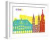 Bremen Skyline Pop-paulrommer-Framed Art Print