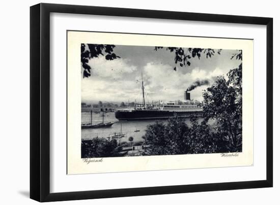 Bremen Vegesack, Dampfer Auf Der Weser-null-Framed Giclee Print