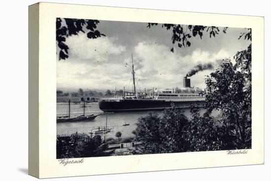 Bremen Vegesack, Dampfer Auf Der Weser-null-Stretched Canvas