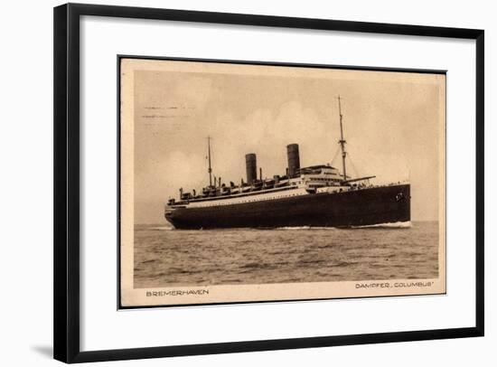 Bremerhaven, Blick Auf Den Dampfer Columbus A. See-null-Framed Giclee Print