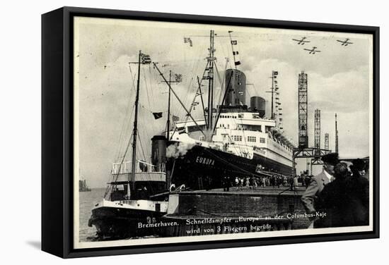 Bremerhaven, Norddeutscher Lloyd, Dampfer Europa-null-Framed Stretched Canvas