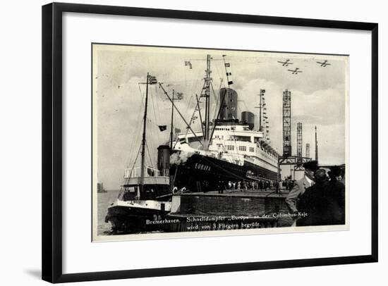 Bremerhaven, Norddeutscher Lloyd, Dampfer Europa-null-Framed Giclee Print