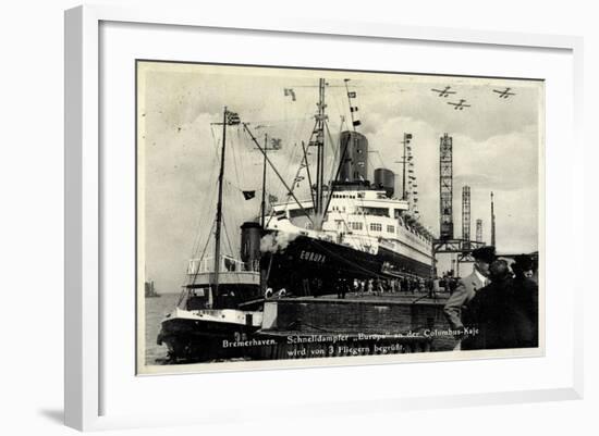 Bremerhaven, Norddeutscher Lloyd, Dampfer Europa-null-Framed Giclee Print