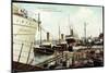 Bremerhaven, Norddeutscher Lloyd, Hafenbetrieb, Schiffe-null-Mounted Giclee Print