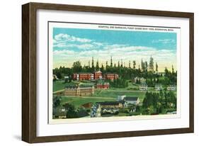 Bremerton, Washington, General View of the Hospital and Barracks-Lantern Press-Framed Art Print