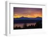 Bremerton, Washington State, USA. Olympic Mountains, Puget Sound, Kitsap Peninsula sunset-Jolly Sienda-Framed Photographic Print