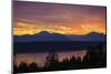 Bremerton, Washington State, USA. Olympic Mountains, Puget Sound, Kitsap Peninsula sunset-Jolly Sienda-Mounted Photographic Print