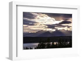 Bremerton, Washington State, USA, Olympic Mountains, Puget Sound sunset-Jolly Sienda-Framed Photographic Print